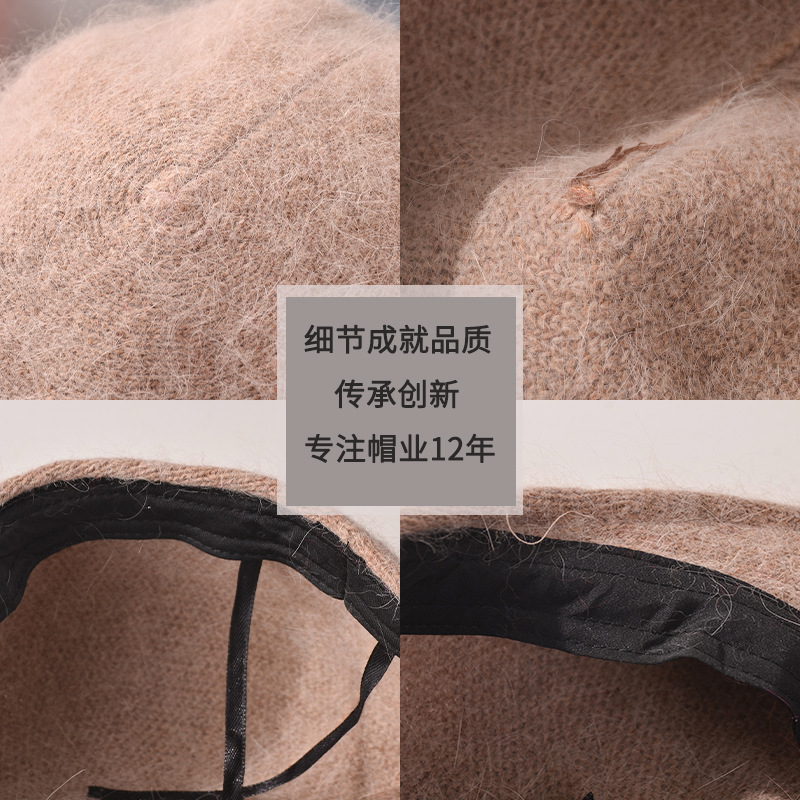 New autumn and winter Angolan rabbit fur vintage berets, popular hats for children, trendy British hats, factory direct sales and wholesale Application Scenario