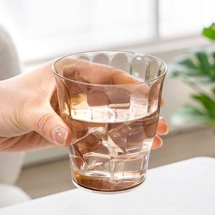 PET colored juice tea cups, hotel and restaurant anti-drop, high-temperature resistant transparent plastic beer mugs and mouthwash cups details Picture