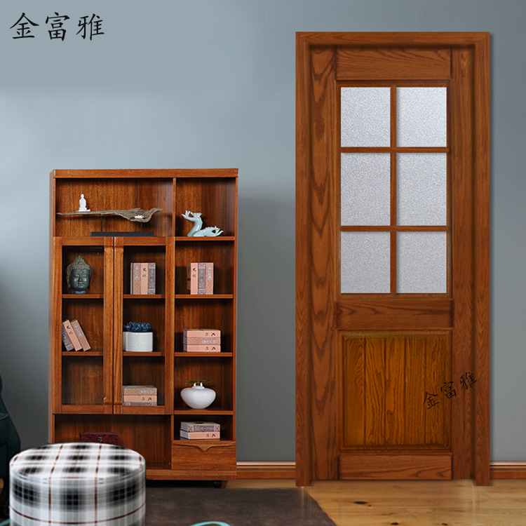 Red Oak Wood Door Open Painted Charabilia Solid Wood Door Room Door Solid Wood Door Bedroom Solid Wood Door Finger Oak Item Picture