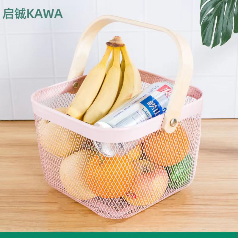 Manufacturers direct supply iron basket Rissato hand basket Creative hand gift basket storage basket fruit basket basket basket