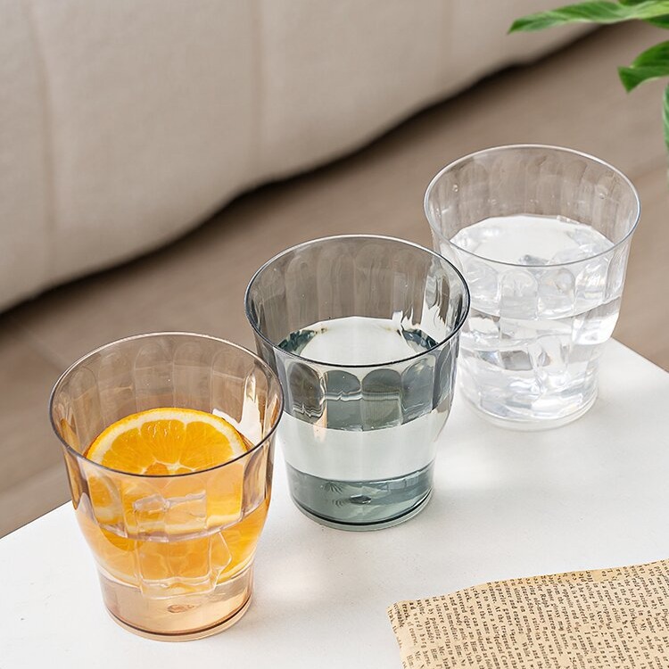 PET colored juice tea cups, hotel and restaurant anti-drop, high-temperature resistant transparent plastic beer mugs and mouthwash cups Specification image