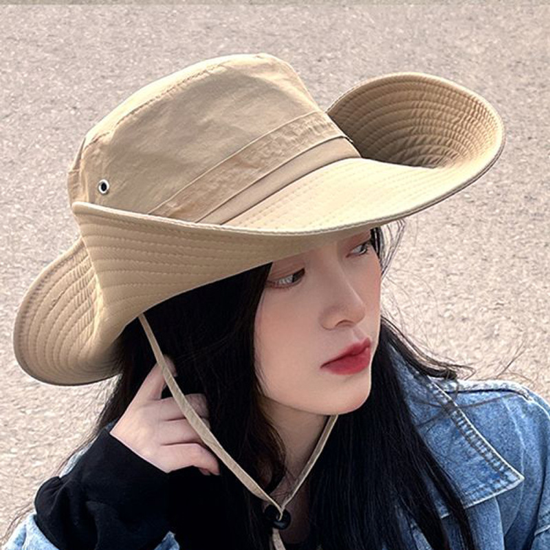 Summer Outdoor Sun Protection Fisherman Hat Large Canopy Shade Fishing Hat For Both Men And Women Solid Color Sun Protection Jungle Hiking Hat Specification drawing