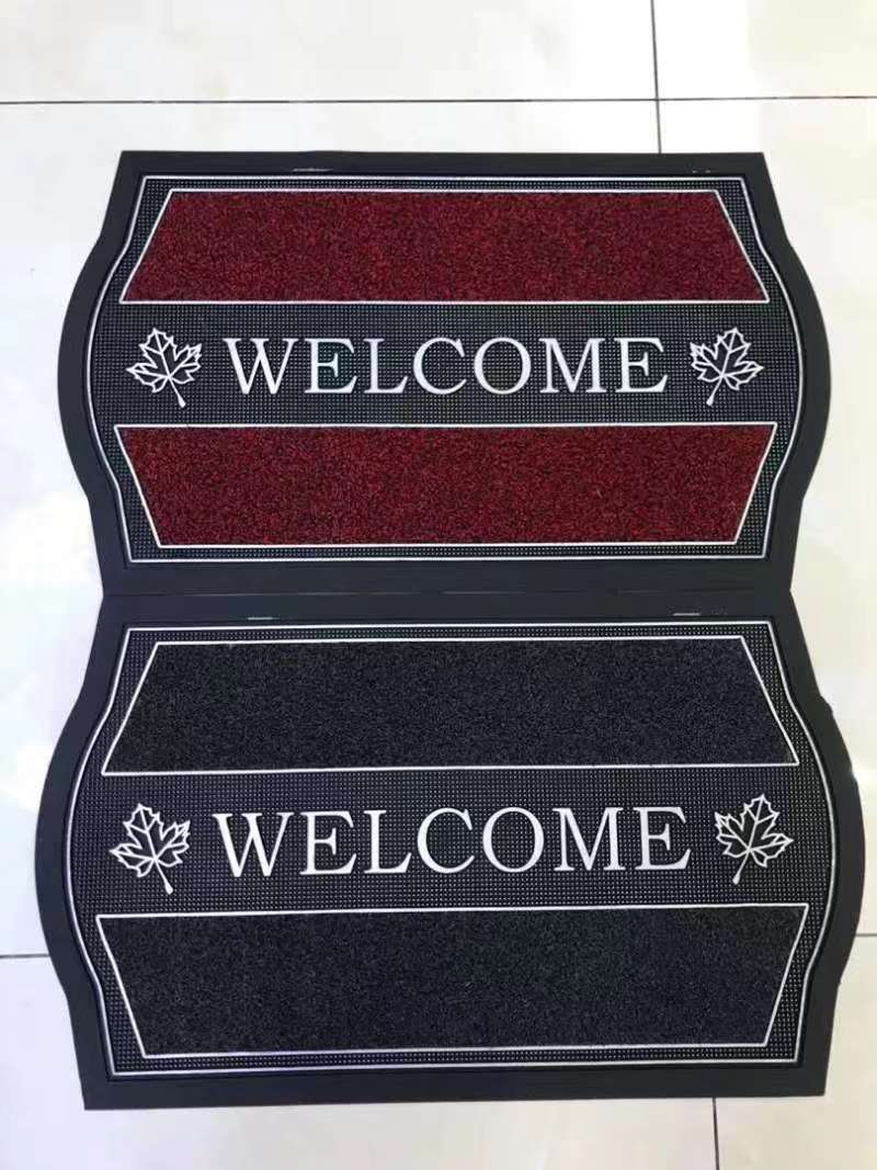 Lingou Entry Non-Slip Floor Mat Entry Carpet Welcome To The Doormat Square F Dirt Plastic Rubber Foot Mat Specification drawing