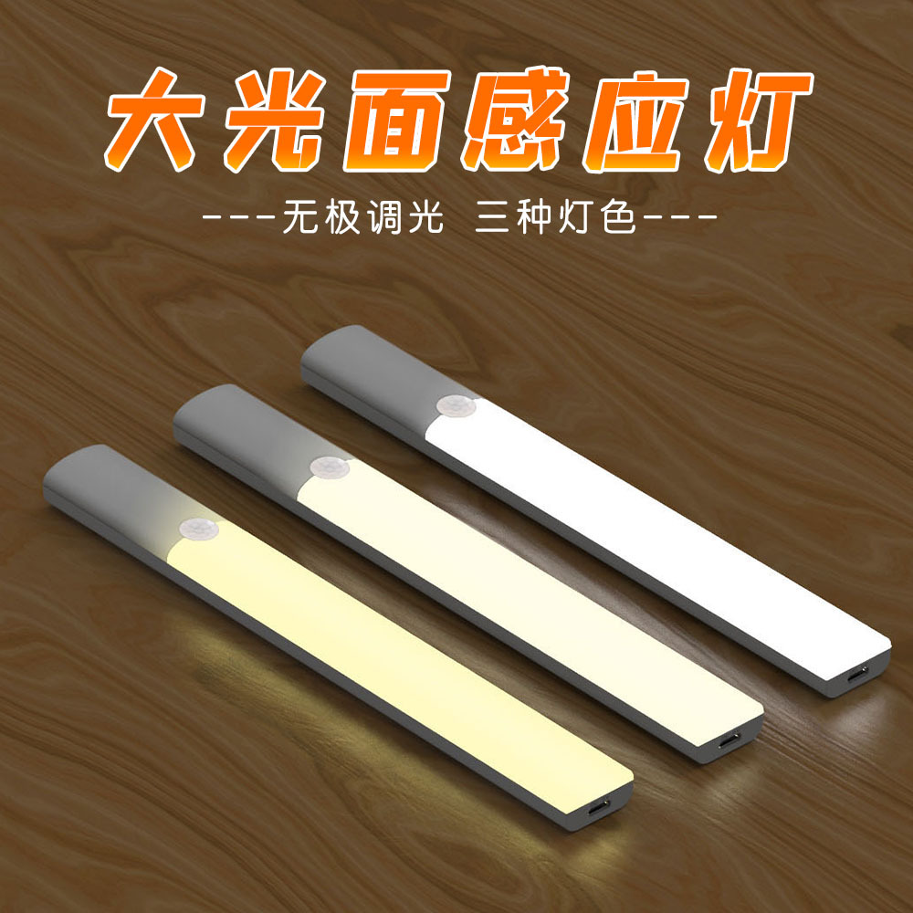 New type of induction light, human body induction long magnetic strip light, wardrobe, cabinet, corridor, smart rechargeable LED night light