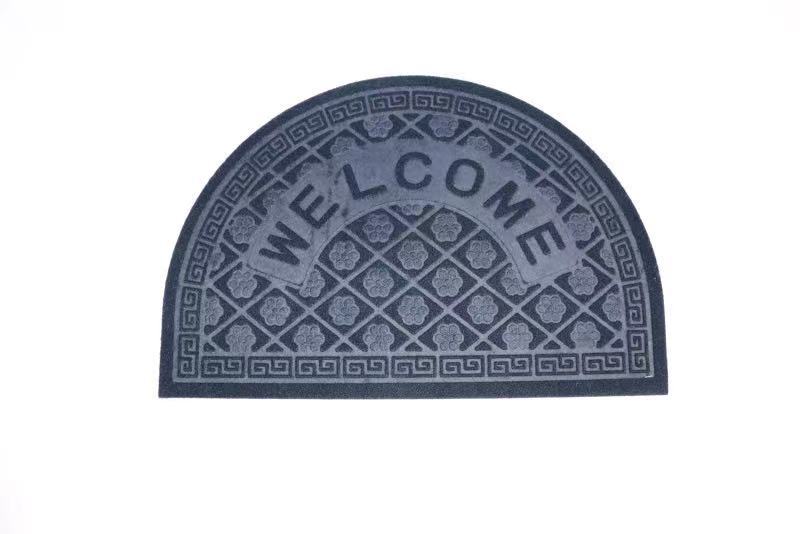 Lingora velvet borderless PVC carpet floor mat, living room and bathroom absorbent anti-slip carpet, semi-circular welcome floor mat Application Scenario