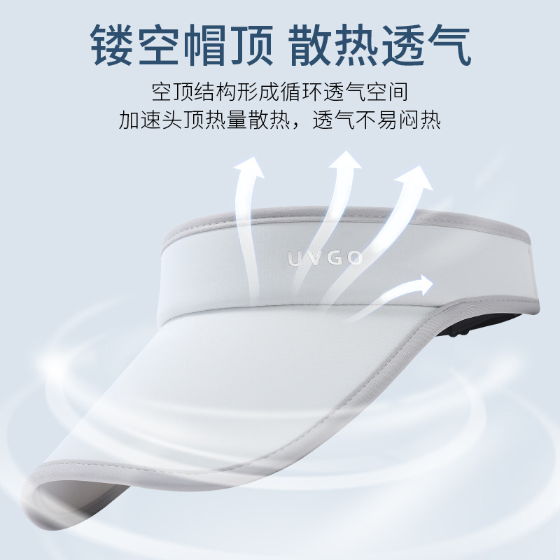 Summer New Ice Silk Large Canopy Sunhat Upf50+ Uv Protection Sports Sunscreen All Empty Top Sunhat Tide Application Scenario