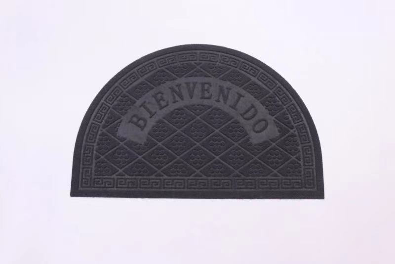 Lingora velvet borderless PVC carpet floor mat, living room and bathroom absorbent anti-slip carpet, semi-circular welcome floor mat full figure