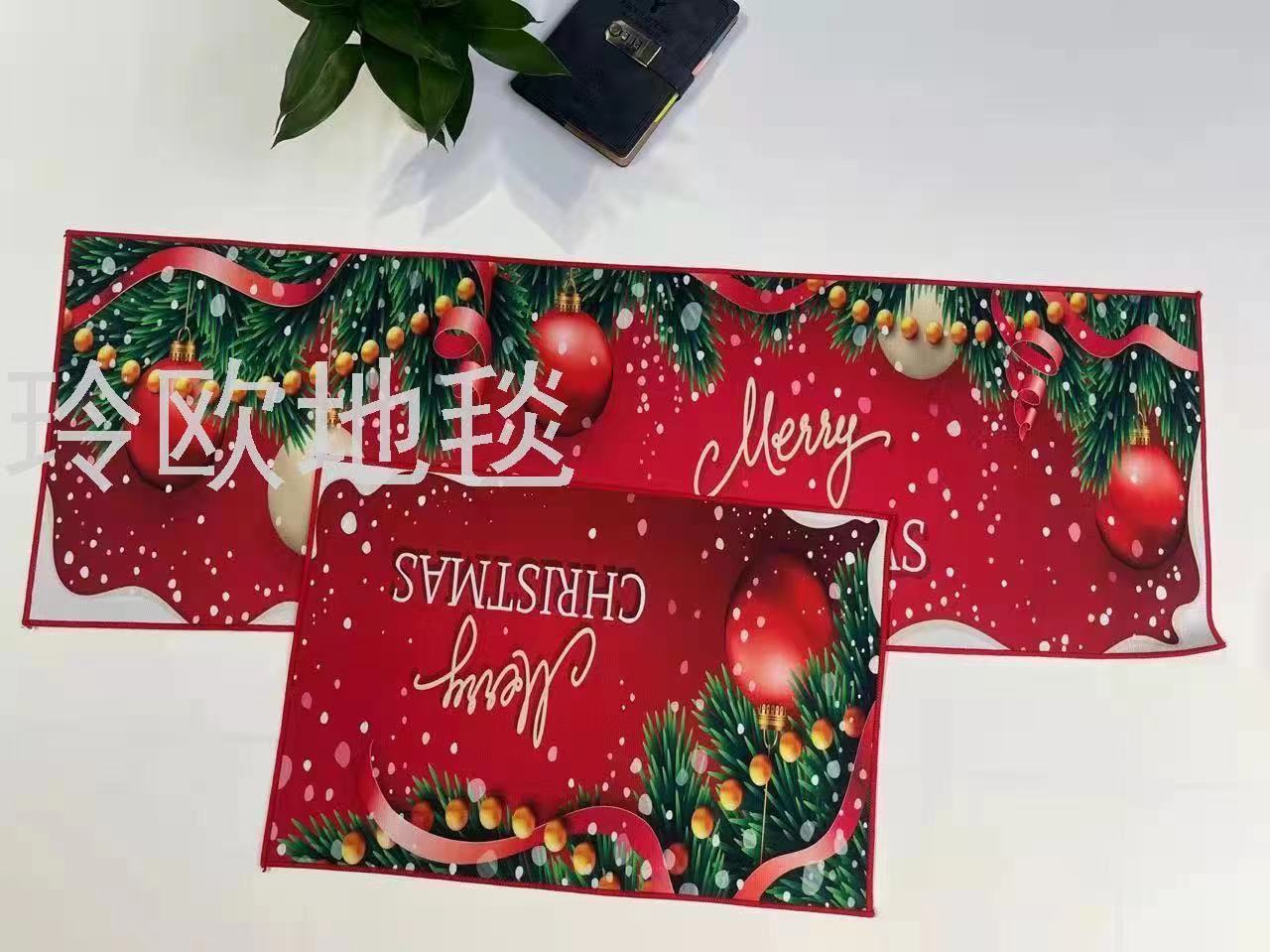 Ling Ou Christmas Series Kitchen Floor Mat Christmas Eve Decoration Door Mat Entry Door Mat Absorbent Oil Absorbent Floor Mat Specification drawing