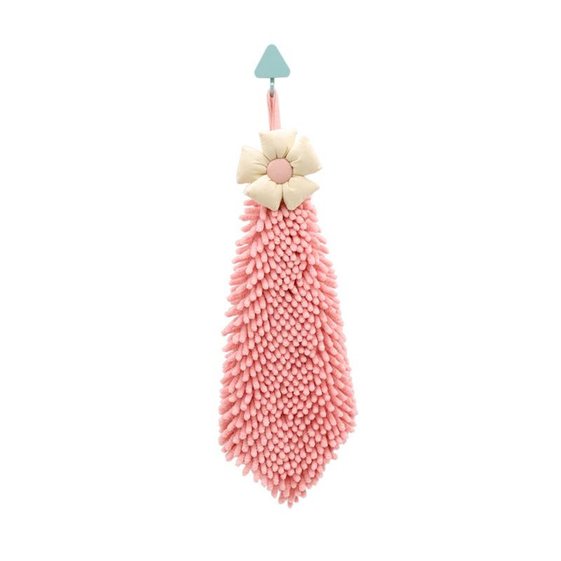 Wholesale of cartoon flower Chenille hand towels, Kanglehouse hanging Absorbent household thickened quick-drying hand towels Item Picture