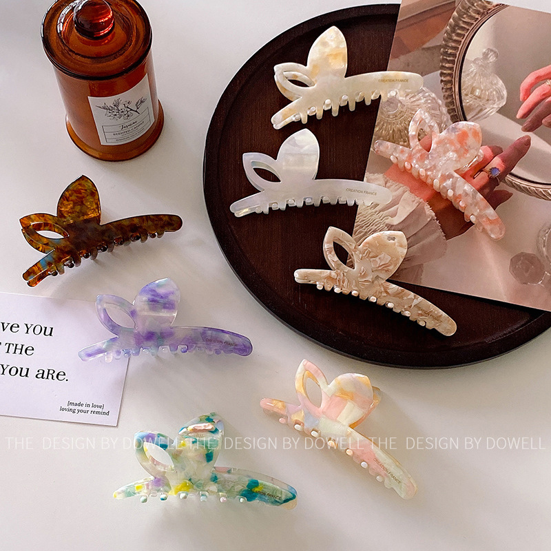 Dovey Accessories Super Fairy acetic Acid grip Premium Hair Hair Shark Clip Korean sweet back half tie hair accessories