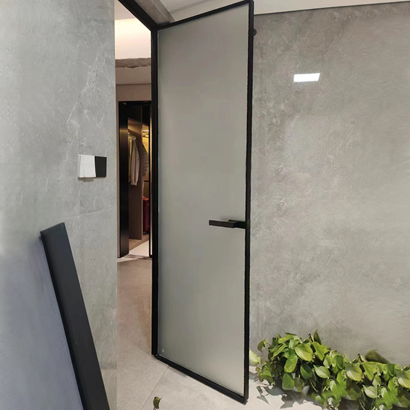 Simple Aluminum Alloy Tempered Glass Door Manufacturers Wholesale Flat Door Household Indoor Bathroom Toilet Toilet Door Specification drawing