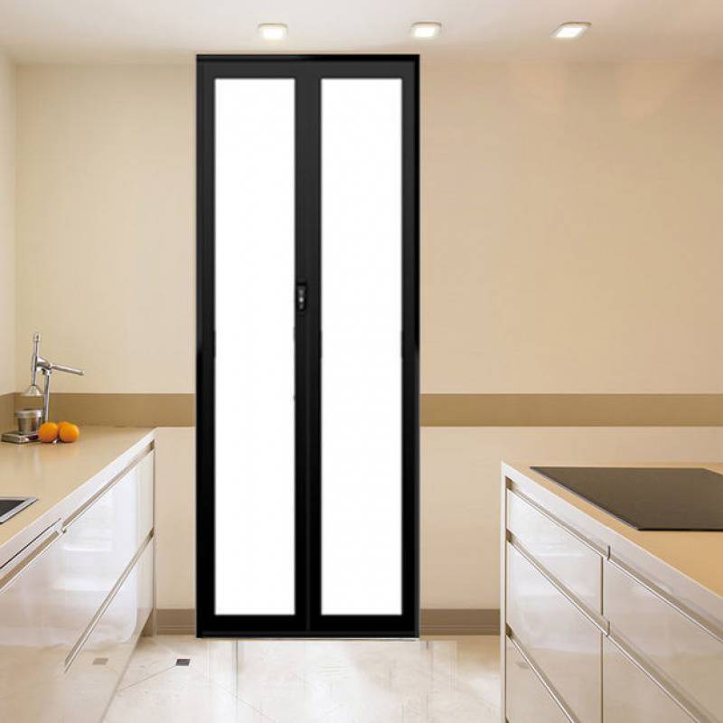 Applicable Titanium Magnesium Alloy Bathroom Folding Door Sliding Door Changhong Glass Door Toilet Partition Rail Folding Door None Specification drawing