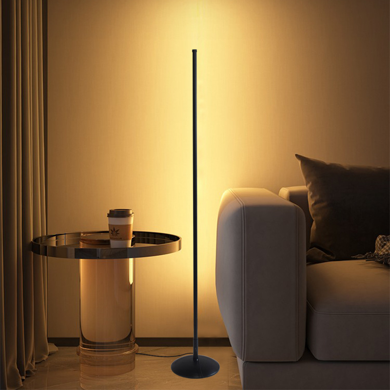 Floor lamp ins simple Nordic led living room bedroom vertical bedside lamp wall corner table lamp remote control atmosphere lamp