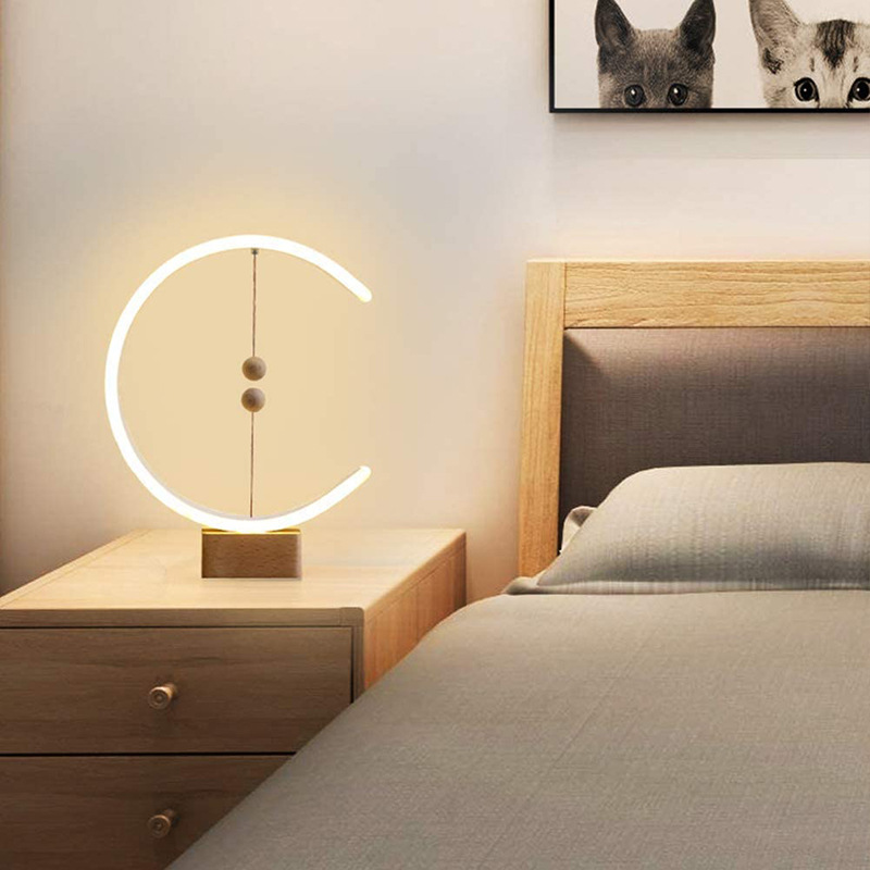 Smart remote control creative desk lamp, magnetic suspension balance lamp, Douyin same style, popular gift desk lamp for bedside and wedding room