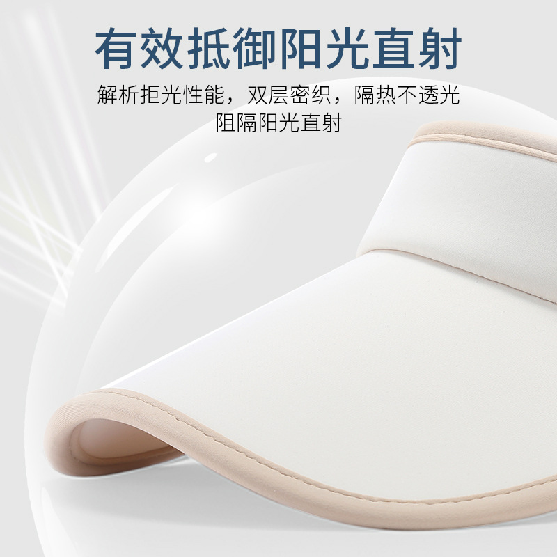 Summer New Ice Silk Large Canopy Sunhat Upf50+ Uv Protection Sports Sunscreen All Empty Top Sunhat Tide details Picture