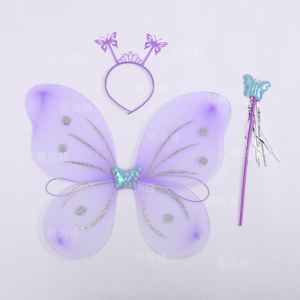 Amazon Selling Butterfly Wings Back Decoration Set Little Girl Party Stage Makeup Costume Props Item Picture