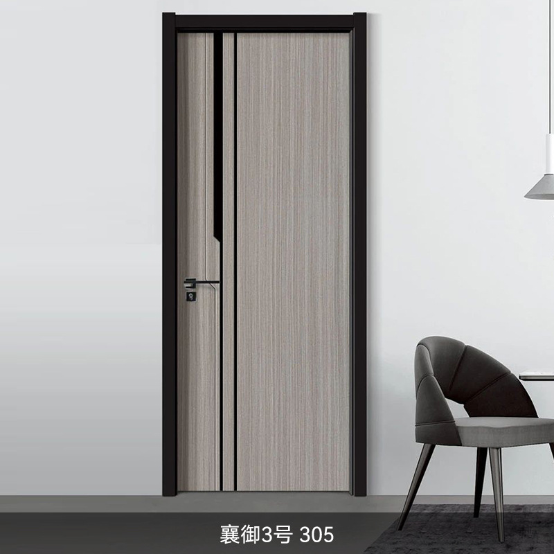Solid Wood Door Indoor Soundproof Bedroom Door Living Room Door Toilet Door Paint Set Door Simple Light Luxury Carbon Crystal Door Wholesale details Picture