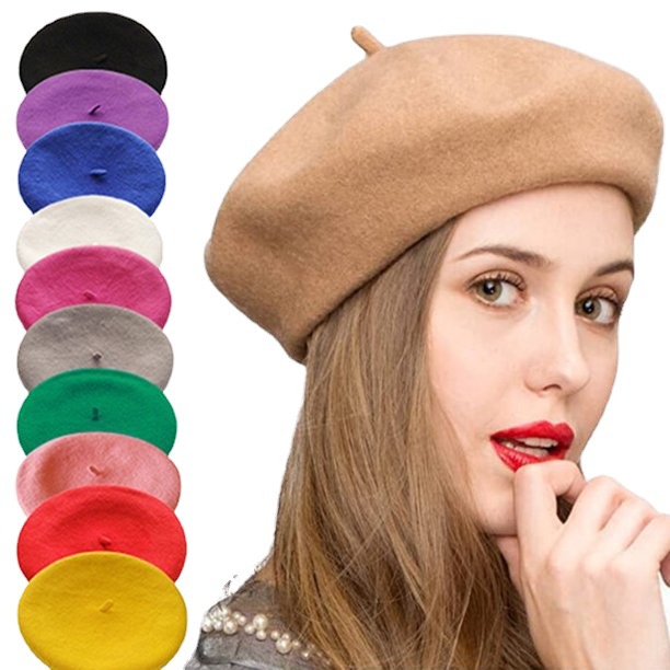Korean Wool Beret Autumn-Winter Vintage Woolen Painter's Hat Winter Day Hat Female Bud Hat Factory Direct Sales details Picture