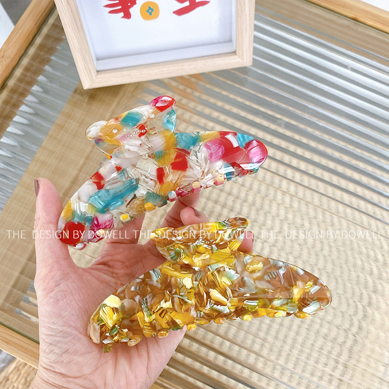 Dowei Accessories Korean version high appearance level water diamond bear hair clip, high-end updo shark clip, retro and versatile hair accessory Specification image
