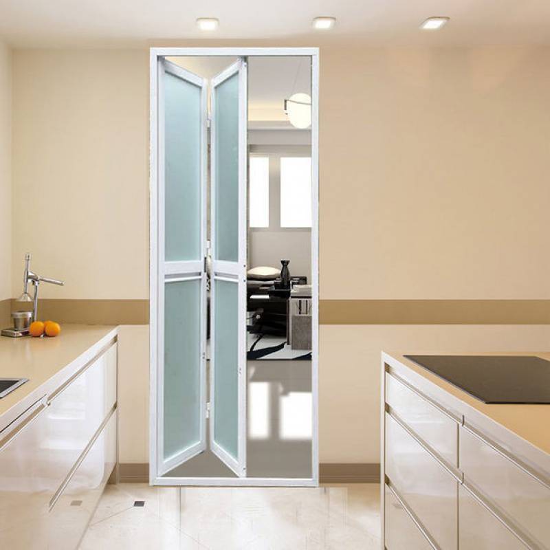 Applicable Titanium Magnesium Alloy Bathroom Folding Door Sliding Door Changhong Glass Door Toilet Partition Rail Folding Door None