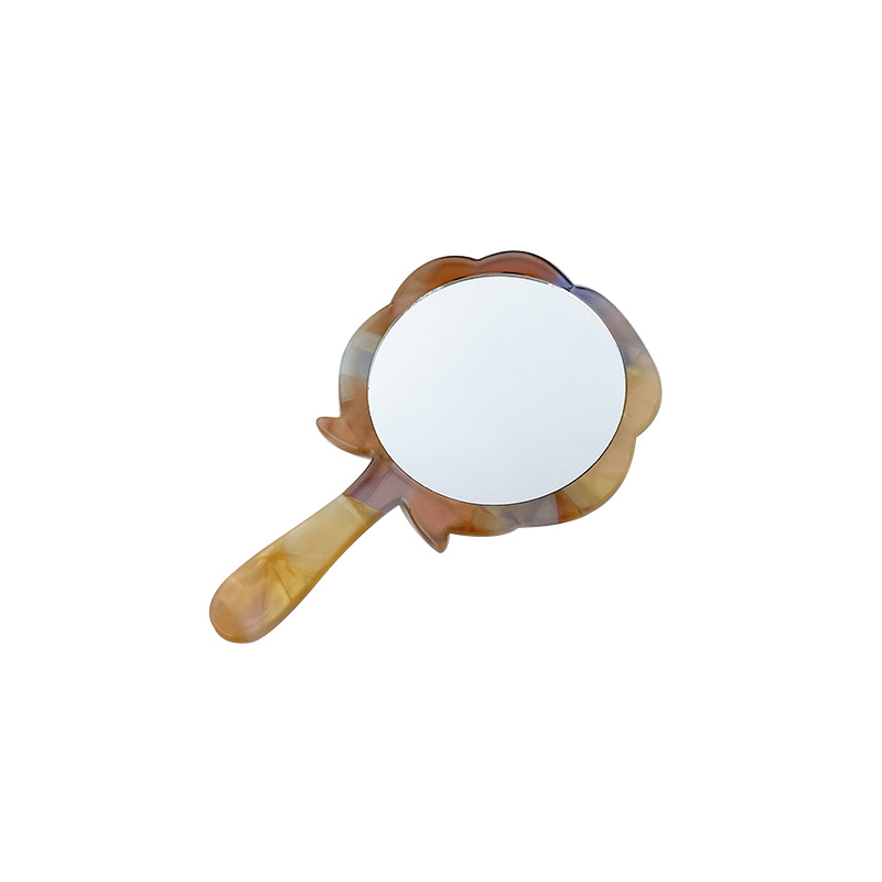 Duowei Accessories Daily touch-up Rose acetic acid makeup mirror Portable hand-held portable mirror Handheld single-sided dressing mirror Item Picture