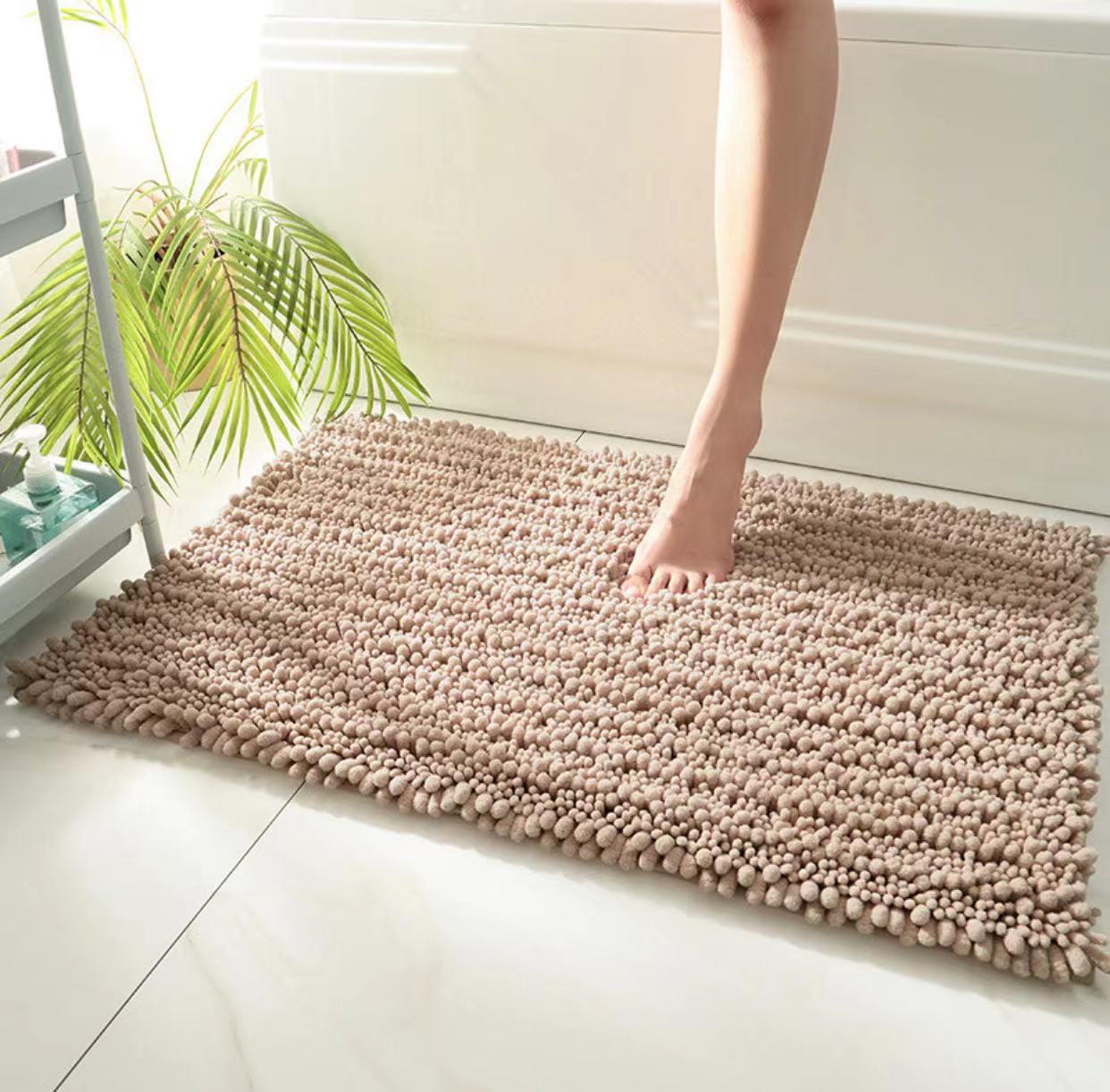 Thickened Chenille Hotel Bathroom Floor Mat Home Bedroom Bathroom Door Non-Slip Absorbent Foot Mat Quick Dry Mat Specification drawing
