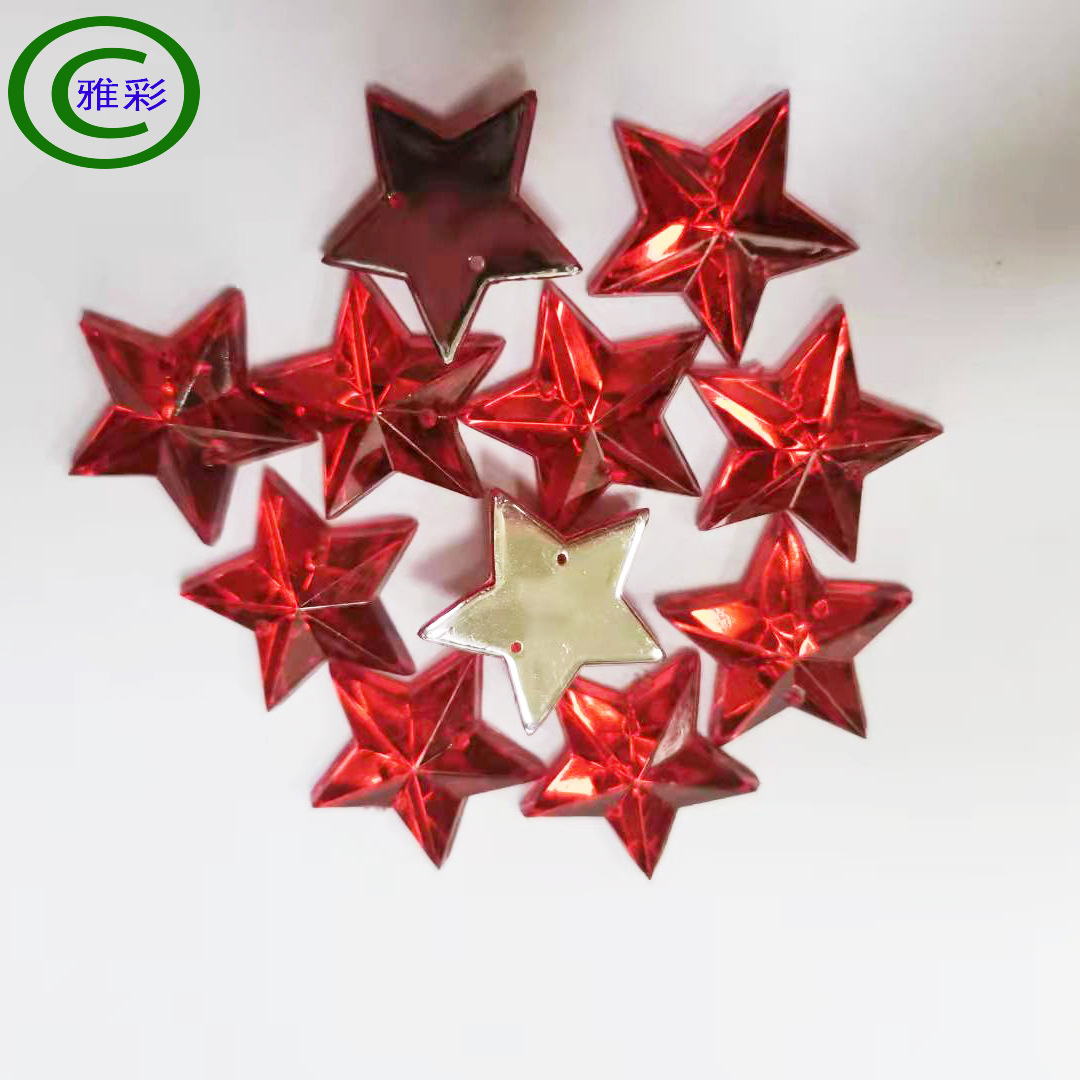 Flat bottom double hole acrylic diamonds Pentacle acrylic diamonds Plastic beads hand sewn diamonds DIY rhinestone jewelry accessories
