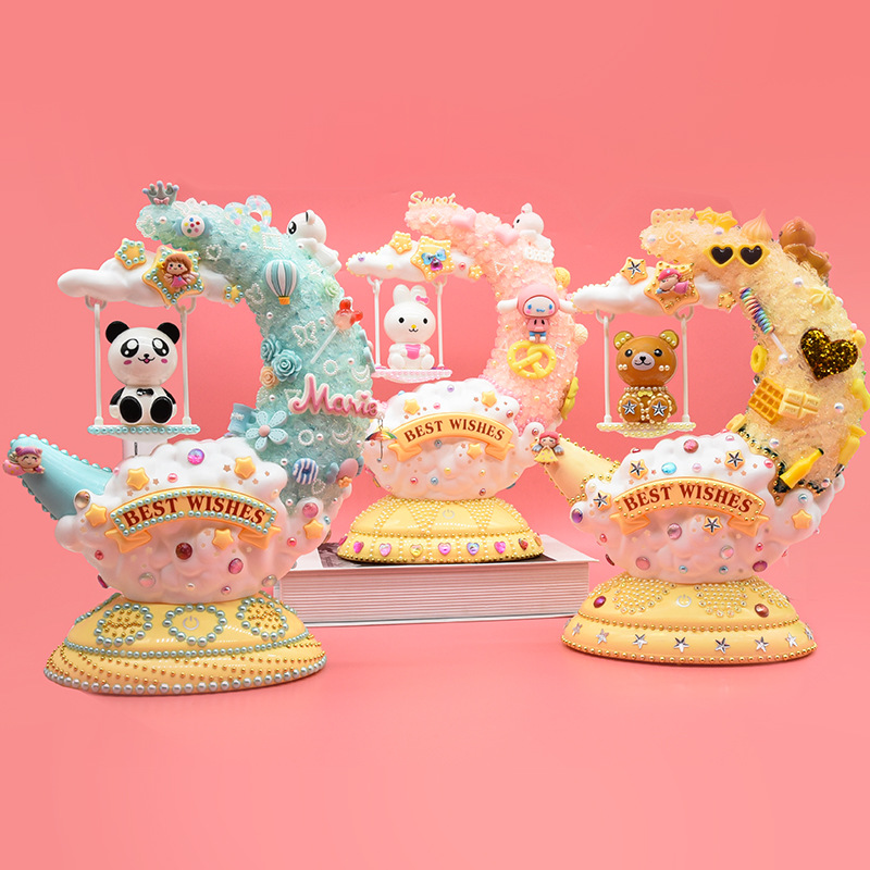 New Moon Fairy tale Night light, three-dimensional shaped lamp decoration, creative toy, children's diy handicraft material package Specification image