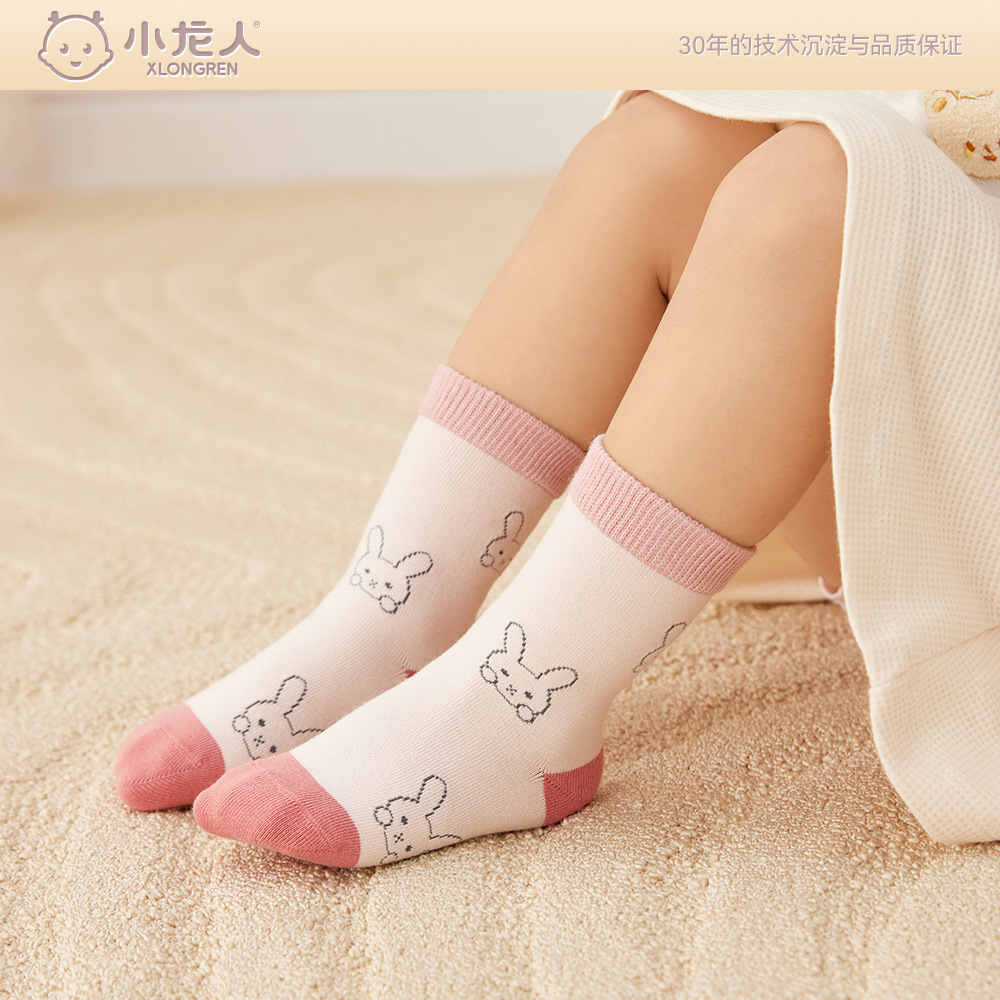 Xiao Longren 2023 Cotton 0-5 Years Old Newborn Baby Socks Autumn And Winter Children's Socks Loose Cotton Men's And Women's Baby Socks details Picture