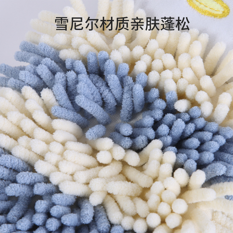 Cartoon animal square Chenille hand towels, Kanglewu household thickened kitchen absorbent hand towels wholesale Specification image