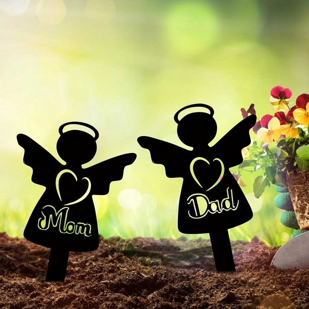 铁艺铁制工艺品1 件纪念桩公墓墓碑桩标记Dad纪念天使产品图