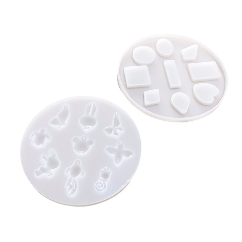 跨境几何镜面耳环水晶滴胶模具 diy耳饰吊坠饰品石膏树脂硅胶模具白底实物图