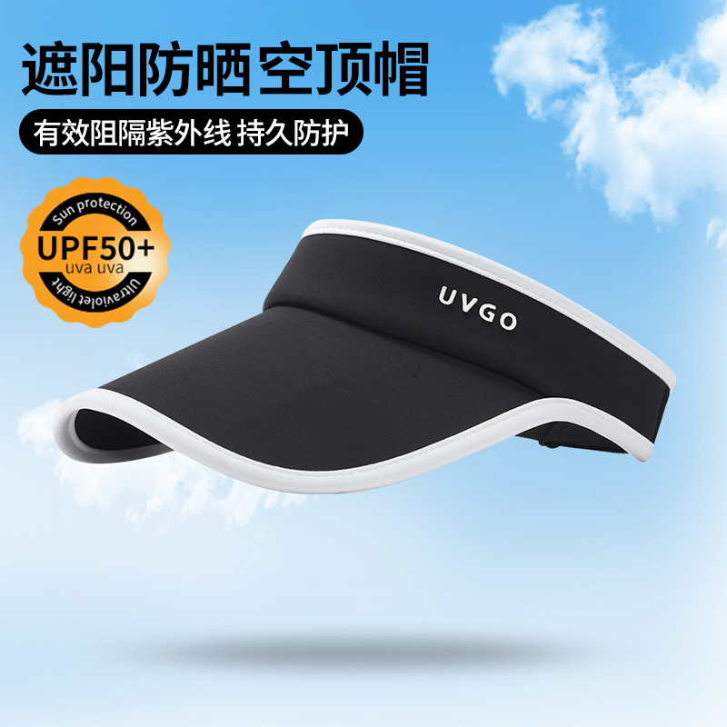 Summer New Ice Silk Large Canopy Sunhat Upf50+ Uv Protection Sports Sunscreen All Empty Top Sunhat Tide