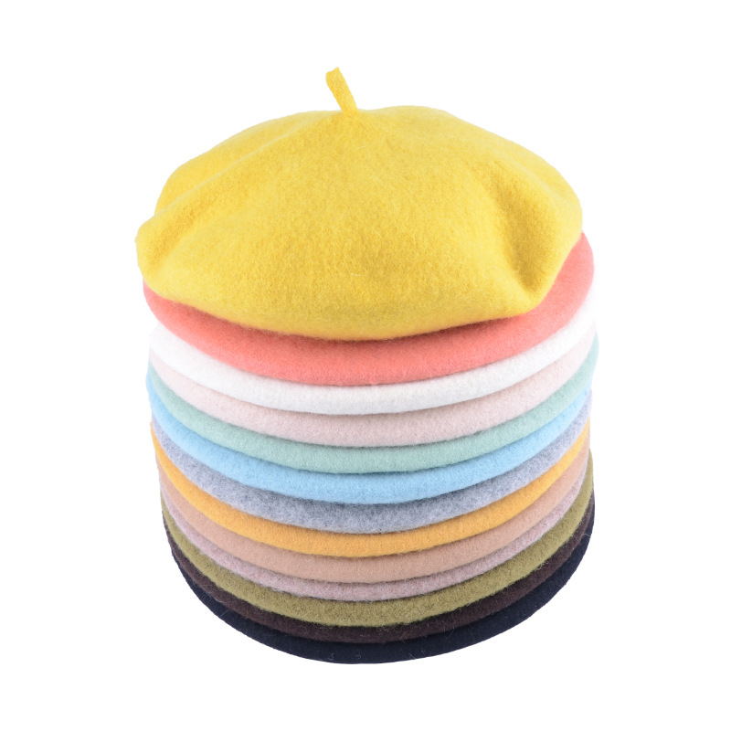 Korean Wool Beret Autumn-Winter Vintage Woolen Painter's Hat Winter Day Hat Female Bud Hat Factory Direct Sales Item Picture
