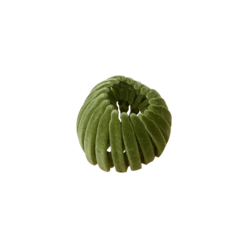 Dowei Jewelry South Korea Simple European Bird's Nest Flocking Hair Clip Ball Head Ponytail Buckle Hair Tray Scrunch Item Picture