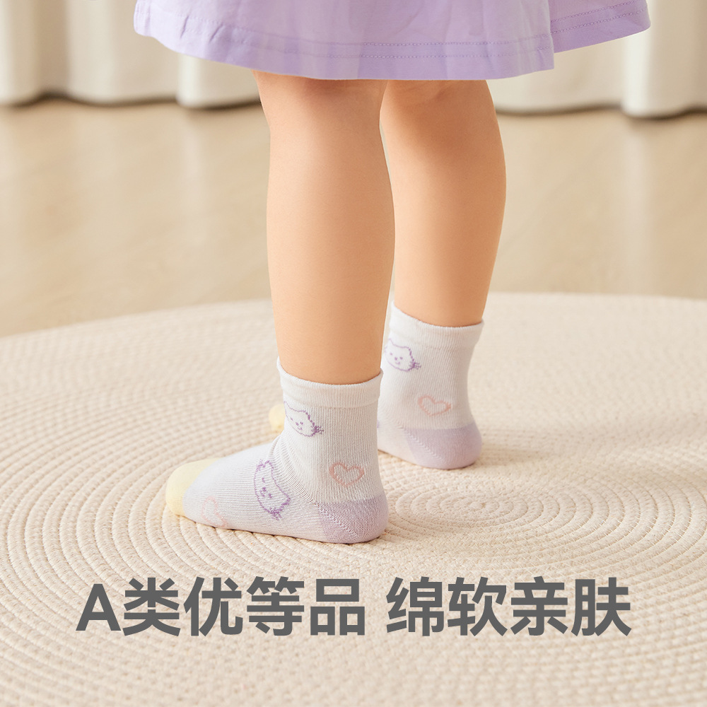 Dragon Man 2024 Spring Summer 0-5 Years Old Children's Socks Flat Thin Cotton Baby Girls' Socks Boneless Breathable Loose Socks details Picture
