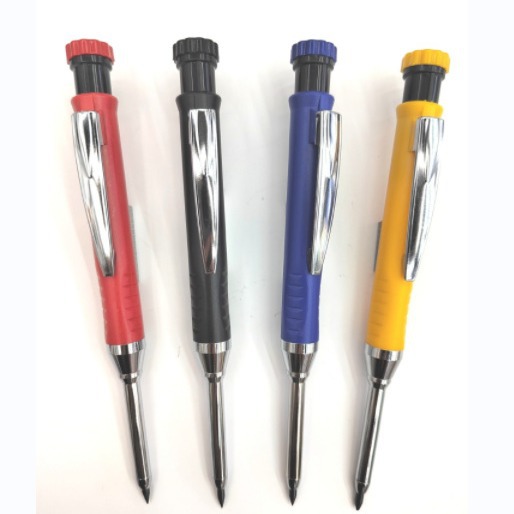 Cross-border deep hole woodworking pencil special marking and line drawing pen, 2.8mm engineering pen, 4-color pen barrel lead core