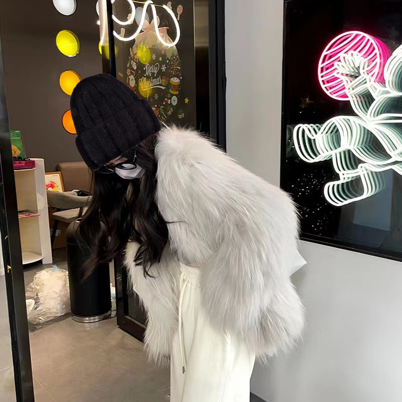 Rabbit Hair Hat Ladies Winter Small Sequin Wool Hat Autumn And Winter All-Top Ear Protection Knitted Hat Thick Warm Cold Hat Application Scenario