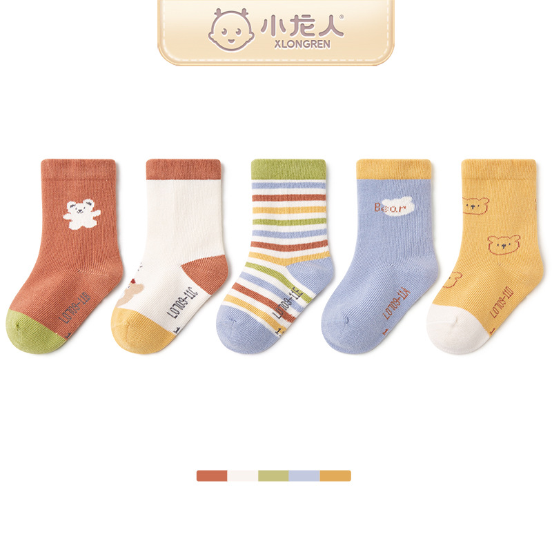 New Little Dragon Man Boneless Loose 0-5 Years Old Baby Socks Spring And Winter Children's Socks Thick Cartoon Baby Cotton Socks details Picture