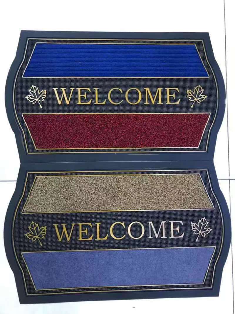 Lingou Entry Non-Slip Floor Mat Entry Carpet Welcome To The Doormat Square F Dirt Plastic Rubber Foot Mat details Picture