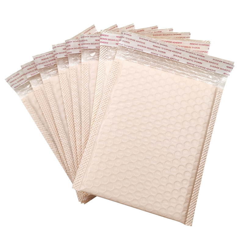 Naked Pink Bubble Bag Color Milk Coffee Thickened Co-Extruded Film Express Packaging Foam Bag Self-Adhesive Envelope Bag Specification drawing