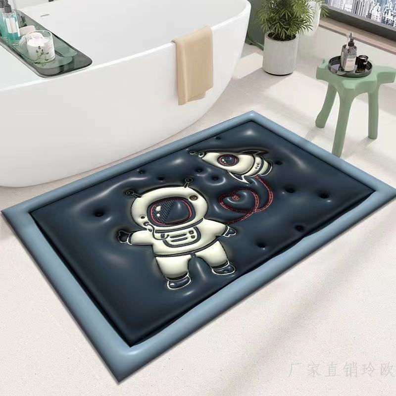 Technology Cloth Printed Foot Mat Diatom Mud Printed Quick-Drying Non-Slip Mat Sanitary Ware Kitchen Door Vision Application Scenario