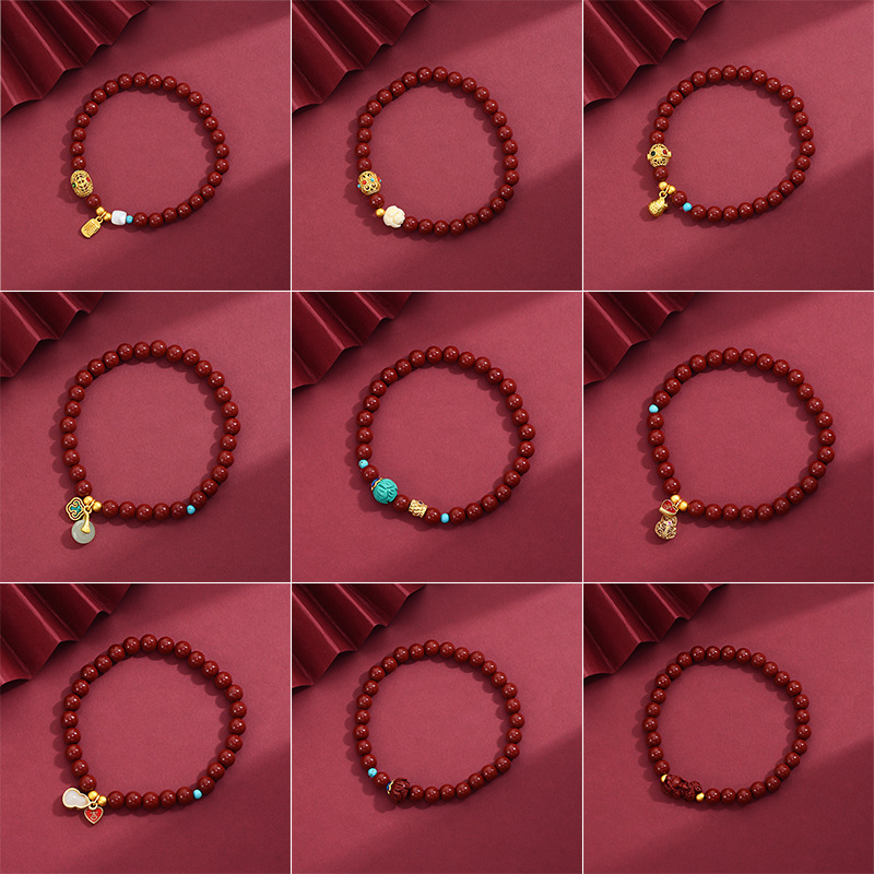 Tiktok Live Hot Selling Vermilion Bracelet Female Year Of Life Red Vermilion Hand String Fortune Hand Jewelry Wholesale