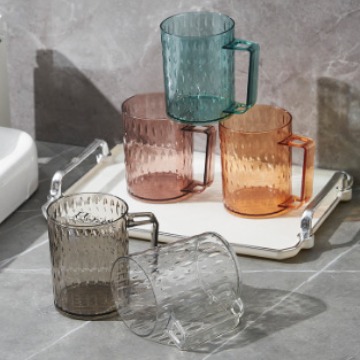 Home bathroom light luxury mouthwash cup, couple brushing cup, student dormitory toothbrush cup, transparent texture mouthwash cup
