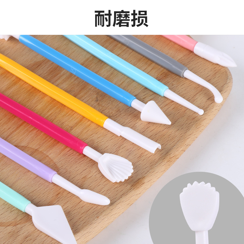 Baking tools: Engraving pen 8 pieces, plastic flower-shaped spatula, one-piece cake, chocolate fonfonate making and baking details Picture