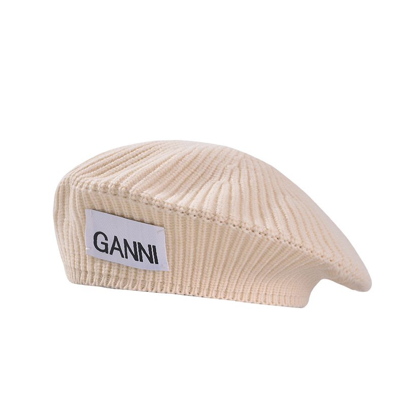 Autumn/Winter Women's Knitted Berets Labeling Cloth Alphabet Painter Hats Woolen Caps Mushroom Caps Wholesale Item Picture