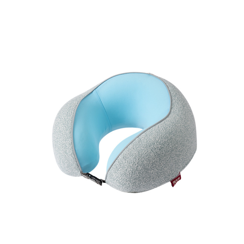 Ice Silk Memory foam U-shaped pillow, Kanglewu Cold Feel enhanced storage neck pillow, solid color simple neck protection pillow wholesale Item Picture