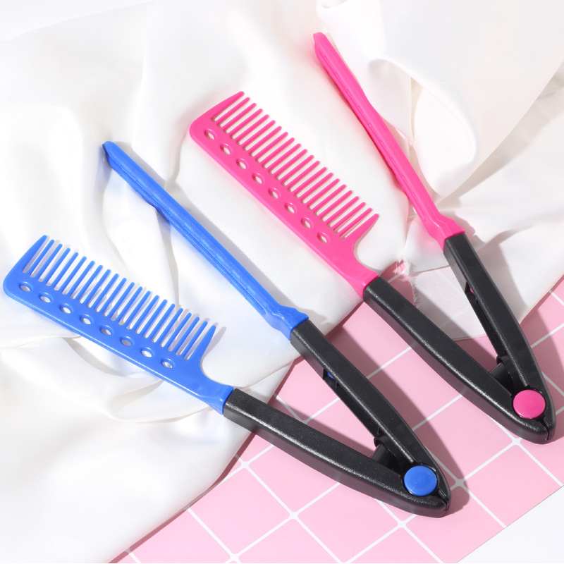 Hair Styling New V-Shaped Clip Design Curling Comb Dual Hair Comb Straightening Comb Application Scenario
