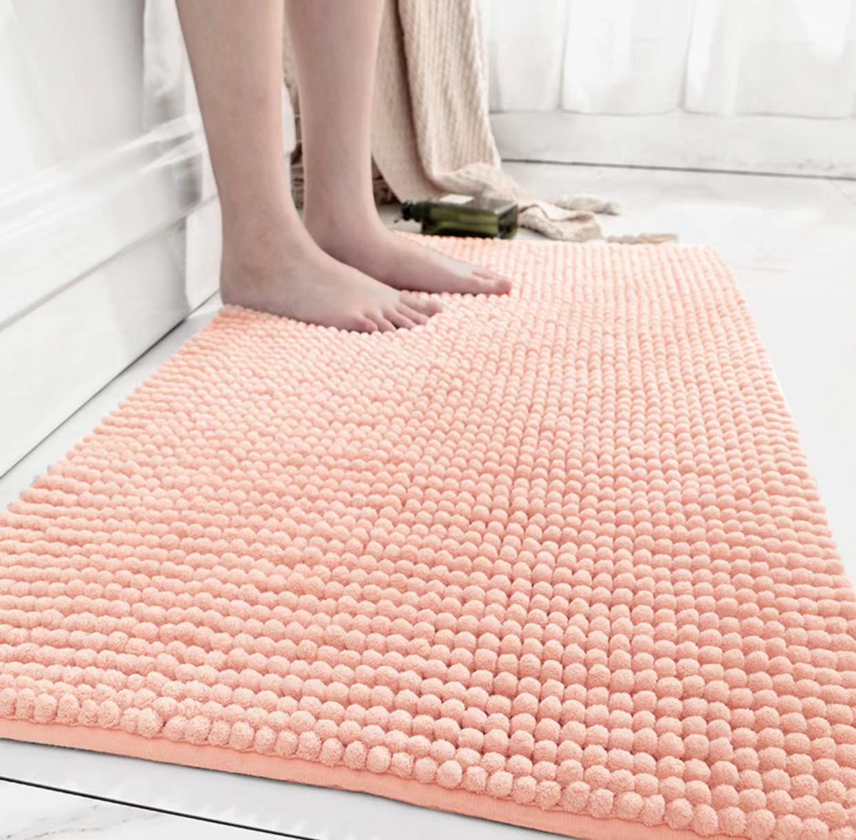 Thickened Chenille Hotel Bathroom Floor Mat Home Bedroom Bathroom Door Non-Slip Absorbent Foot Mat Quick Dry Mat details Picture
