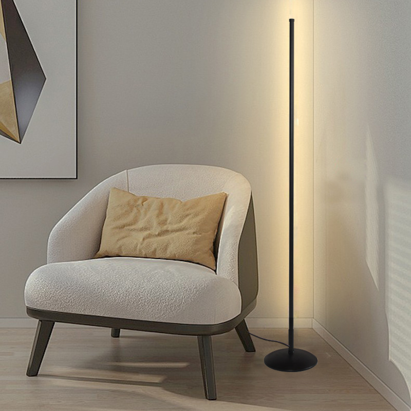 Floor lamp, ins minimalist Nordic led, standing bedside lamp for living room and bedroom, wall corner floor table lamp, remote control ambient light details Picture